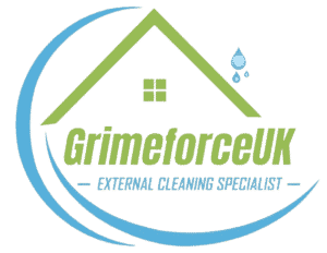 Sanitize cleaning service logo with house and water drops for interior and exterior cleaning in Mithila IT.